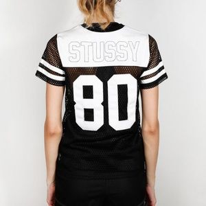 Stussy Black and White Mesh Top